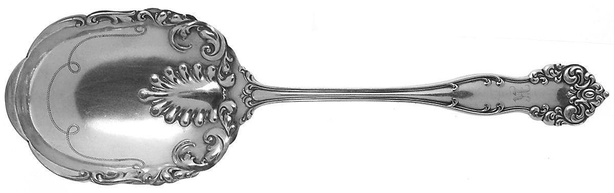 Erminie-Como (Silverplate, 1910) Solid Shell Casserole Spoon by Oneida Silver-1