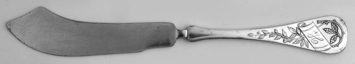 Essex (Silverplate, 1887) Monogramed Flat Handle Master Butter Knife by Oneida Silver-1