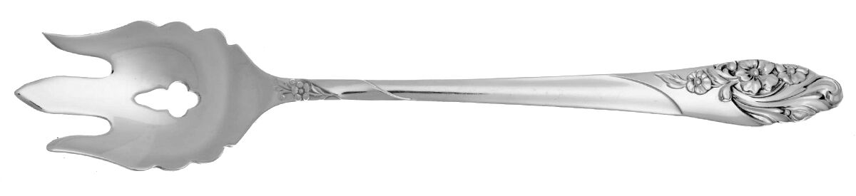 Evening Star (Silverplate, 1950) Vegetable Serving Fork Solid  HC by Oneida Silver-1