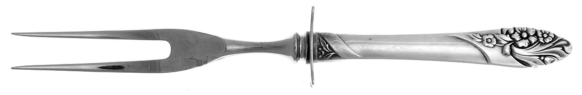 Evening Star (Silverplate, 1950) Small Steak Carving Fork with Stainless Prongs by Oneida Silver-1
