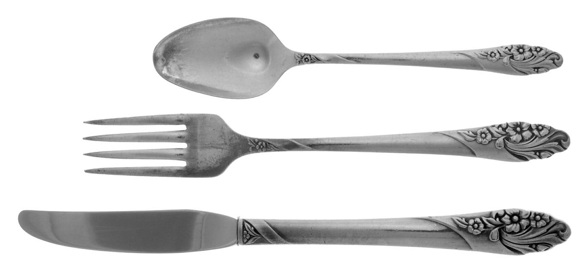 Evening Star (Silverplate, 1950) 3 Piece Youth Set (Knife, Fork & Spoon) by Oneida Silver-1