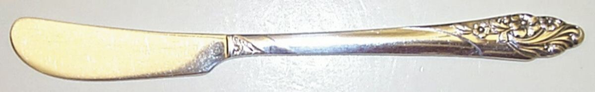 Evening Star (Silverplate, 1950) Flat Handle Butter Spreader by Oneida Silver-1