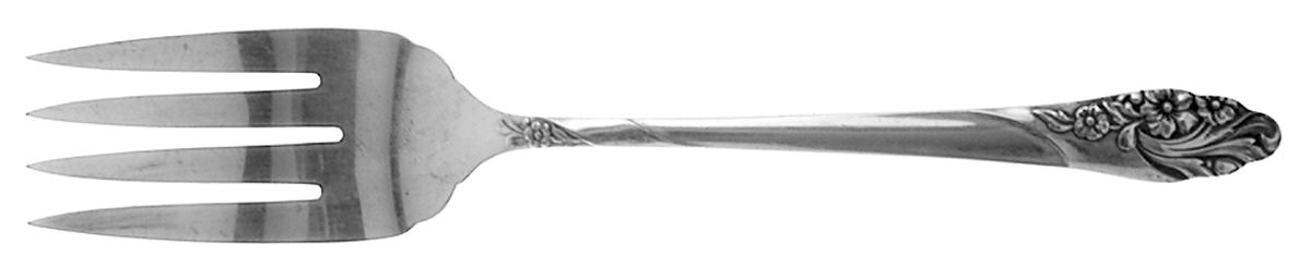 Evening Star (Silverplate, 1950) Medium Solid Cold Meat Serving Fork by Oneida Silver-1