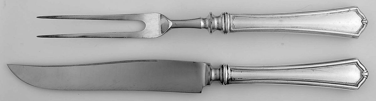 Exeter (Silverplate, 1913) Small Stainless Blade 2-Piece Steak Carving Set by Oneida Silver-1