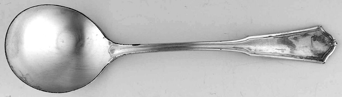 Exeter (Silverplate, 1913) Round Bowl Soup Spoon (Gumbo) by Oneida Silver-1