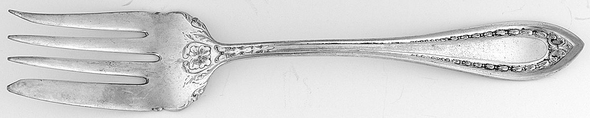 Extra Silver Coin Plate 3 (Silverplate) Medium Solid Cold Meat Serving Fork by Oneida Silver-1