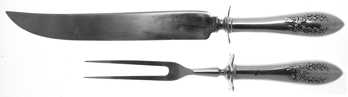Fairoaks (Silverplate, 1909) Small Stainless Blade 2-Piece Steak Carving Set by Oneida Silver-1