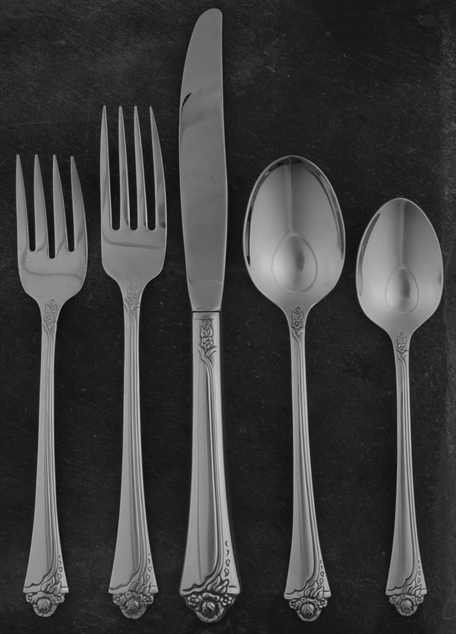 Fantasy Rose (Stainless) 40 Piece Estate Set by Oneida Silver-1