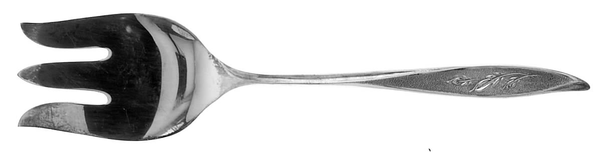 First Frost (Sterling, 1965) Medium Solid Cold Meat Serving Fork by Oneida Silver-1