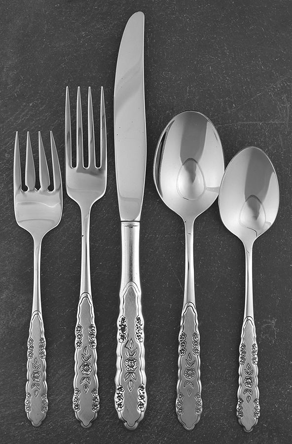 First Rose-Jillian (Stainless) 5 Piece Place Setting by Oneida Silver-1