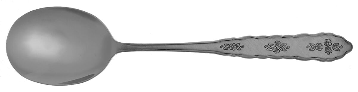 Floral Bouquet (Stainless) Round Bowl Soup Spoon (Cream Soup) HC by Oneida Silver-1