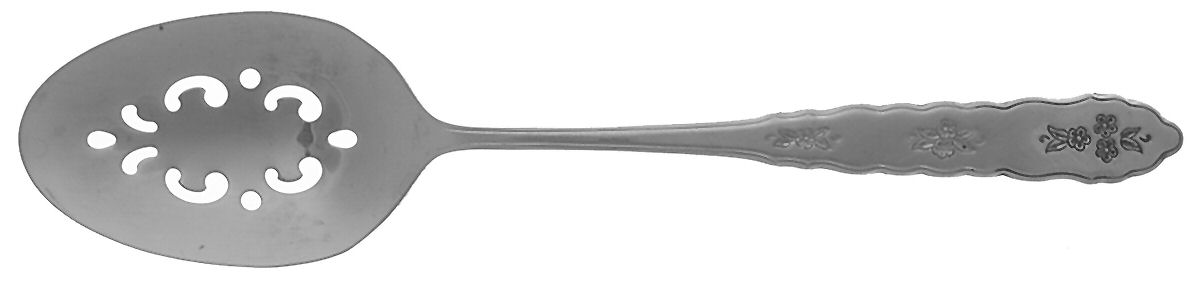 Floral Bouquet (Stainless) Pierced Tablespoon (Serving Spoon) by Oneida Silver-1