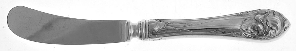 Flower De Luce (Silverplate, 1904) Hollow Handle Paddle Butter Spreader (Slvpt) by Oneida Silver-1