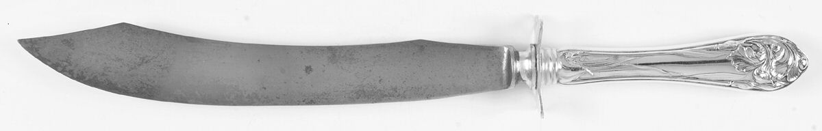 Flower De Luce (Silverplate, 1904) Large Stainless Blade Roast Carving Knife by Oneida Silver-1