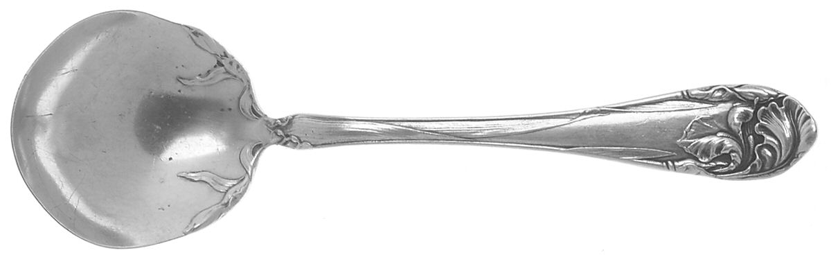 Flower De Luce (Silverplate, 1904) Round Bowl Soup Spoon (Bouillon) by Oneida Silver-1