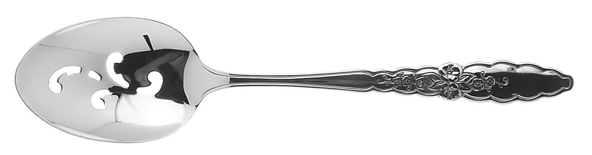 Floral Glen (Stainless) Pierced Tablespoon (Serving Spoon) by Oneida Silver-1