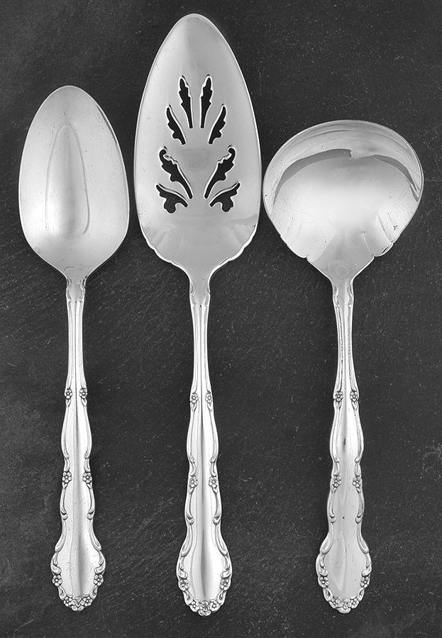 Flirtation (Silverplate, 1959) 3 Piece Completer Set by Oneida Silver-1