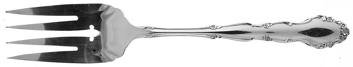 Flirtation (Silverplate, 1959) Medium Solid Cold Meat Serving Fork by Oneida Silver-1