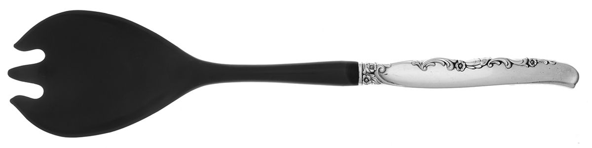 Flower Lane (Sterling, 1957) Salad Serving Fork with Plastic Prongs by Oneida Silver-1