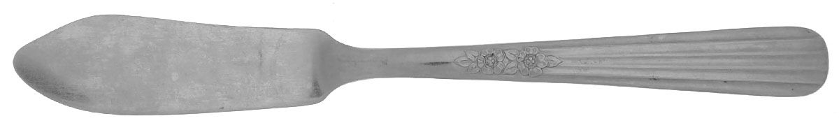 Fluted Rose (Stainless) Flat Handle Master Butter Knife by Oneida Silver-1