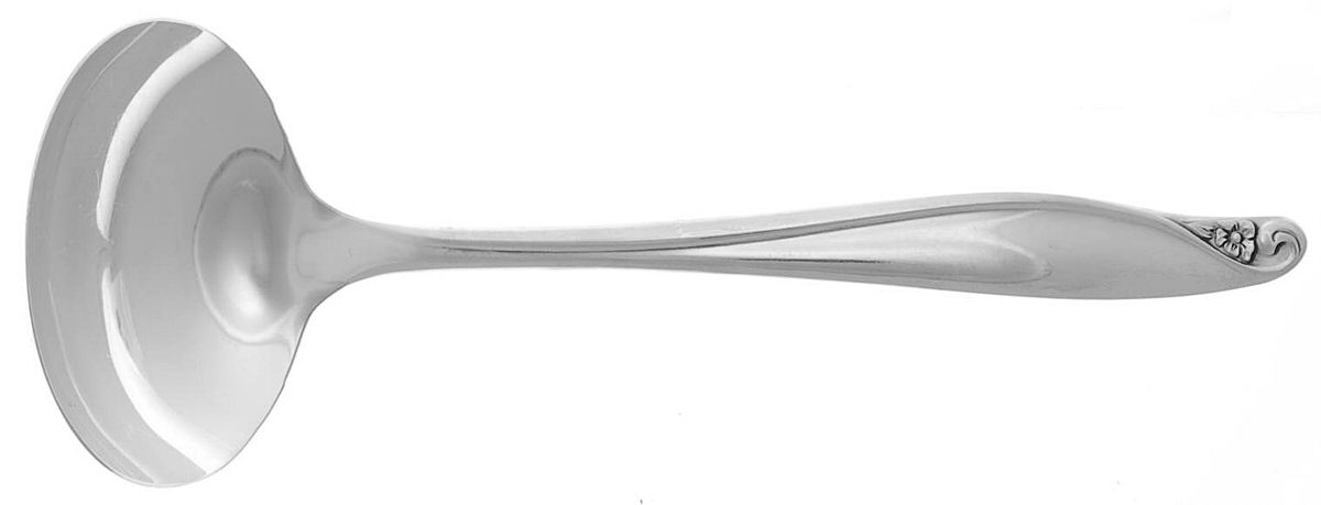 Flowertime (Silverplate, 1963) Solid Gravy Ladle by Oneida Silver-1