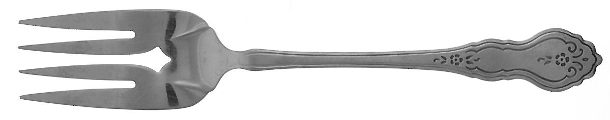Folk Art (Stainless) Medium Solid Cold Meat Serving Fork by Oneida Silver-1