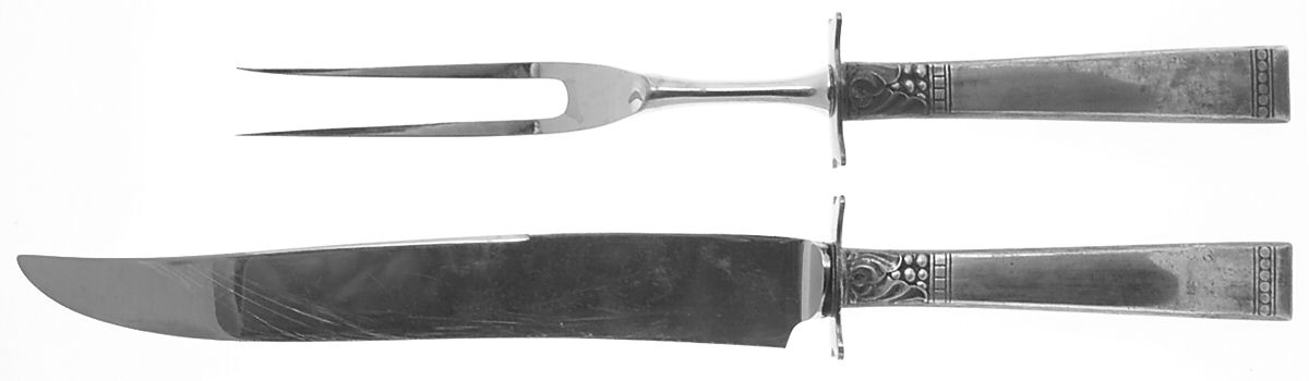 Forever (Silverplate, 1939) Large 2-Piece Roast Carving Set w/Stainless Blade by Oneida Silver-1