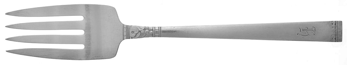 Forever (Silverplate, 1939) Medium Solid Cold Meat Serving Fork by Oneida Silver-1