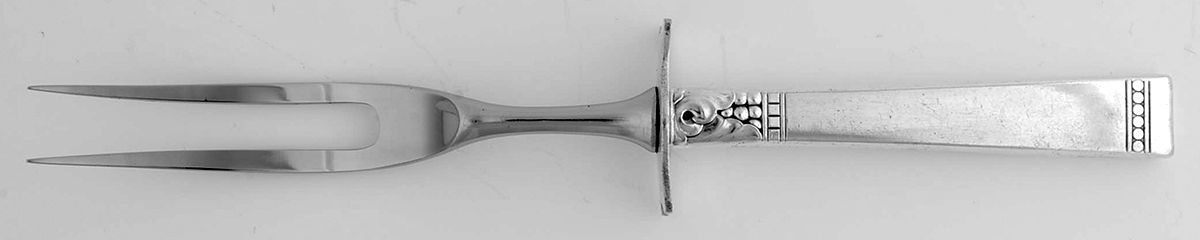 Forever (Silverplate, 1939) Small Steak Carving Fork with Stainless Prongs by Oneida Silver-1