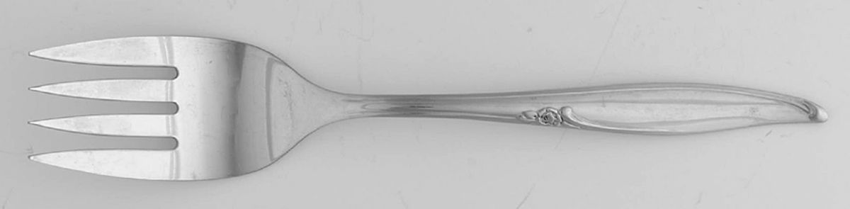 Forever Rose (Stainless, Kenwood) Small Solid Cold Meat Serving Fork by Oneida Silver-1