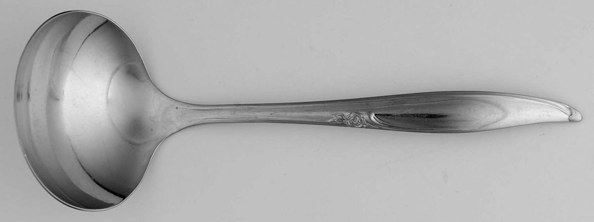 Forever Rose (Stainless, Kenwood) Solid Gravy Ladle by Oneida Silver-1