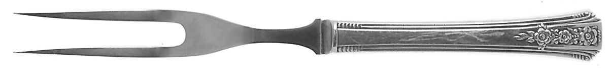 Fortune (Silverplate, 1939) Small Steak Carving Fork with Stainless Prongs by Oneida Silver-1