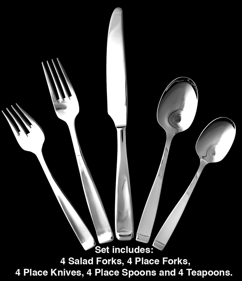 Forte (Stainless) 20 Piece Set by Oneida Silver-1