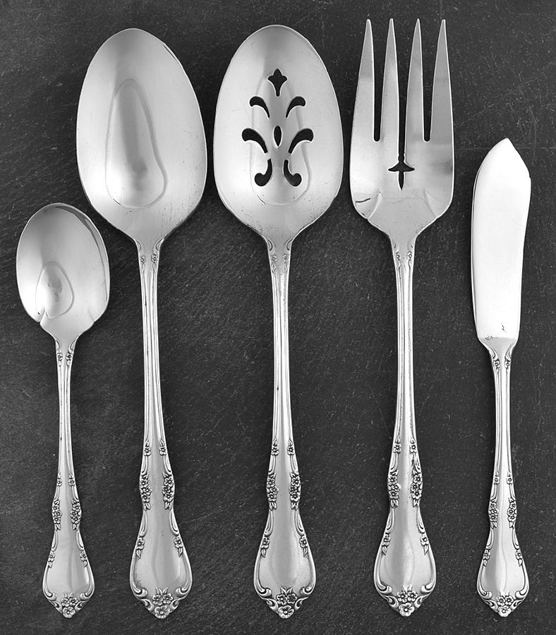 Fredericksburg (Silverplate, 1968) 5 Piece Hostess Set by Oneida Silver-1