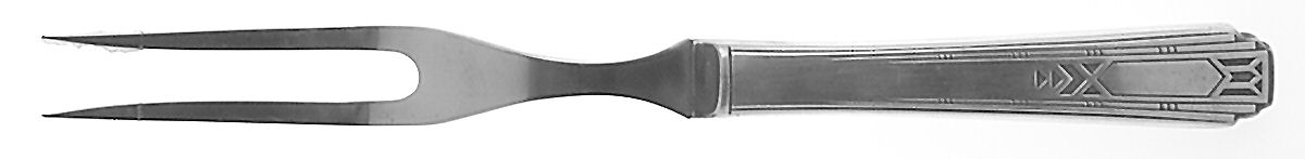 Friendship-Medality (Silverlpt, 1932) Small Steak Carving Fork with Stainless Prongs by Oneida Silver-1