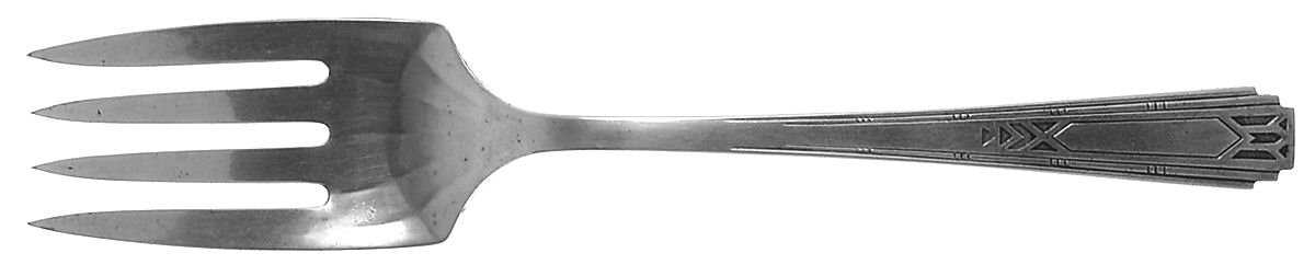Friendship-Medality (Silverlpt, 1932) Medium Solid Cold Meat Serving Fork by Oneida Silver-1