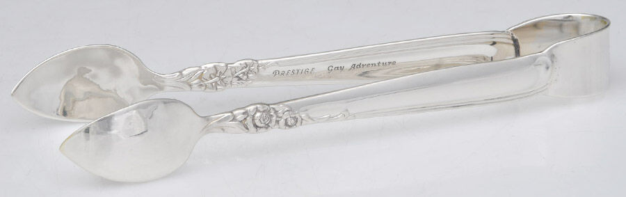 Gay Adventure (Silverplate, 1955) Sugar Tongs Solid HC by Oneida Silver-1