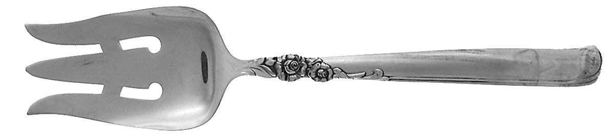 Gay Adventure (Silverplate, 1955) Medium Solid Cold Meat Serving Fork by Oneida Silver-1
