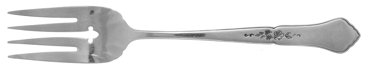 Gazebo (Stainless) Medium Solid Cold Meat Serving Fork by Oneida Silver-1