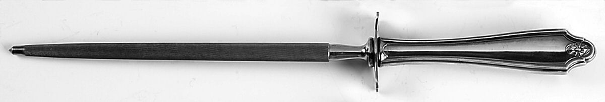 Georgian (Silverplate, 1912) Large Roast Steel Rod Knife Sharpener by Oneida Silver-1