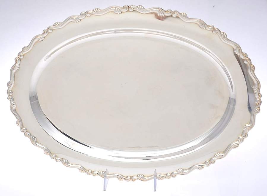 Georgian Scroll (Silverplate, Hollowware) 18" Oval Serving Platter by Oneida Silver-1