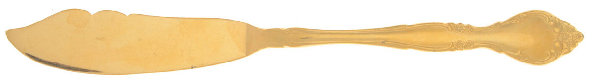 Golden Affection (Gold Electroplate) Flat Handle Master Butter Knife by Oneida Silver-1