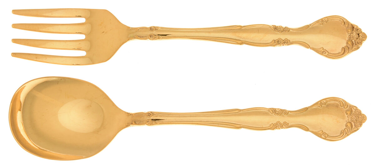 Golden Affection (Gold Electroplate) 2 Pc Baby Set (BF, BS) by Oneida Silver-1
