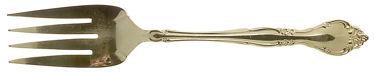 Golden Affection (Gold Electroplate) Medium Solid Cold Meat Serving Fork by Oneida Silver-1