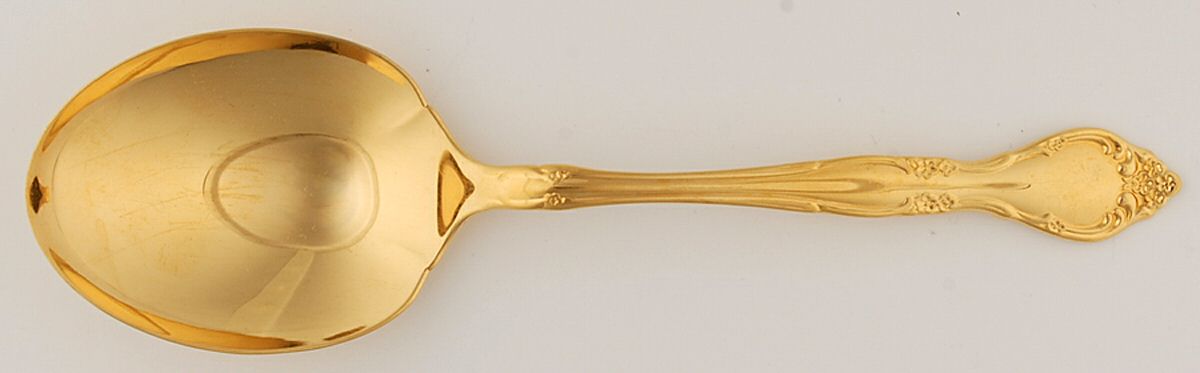 Golden Affection (Gold Electroplate) Solid Smooth Casserole Spoon by Oneida Silver-1