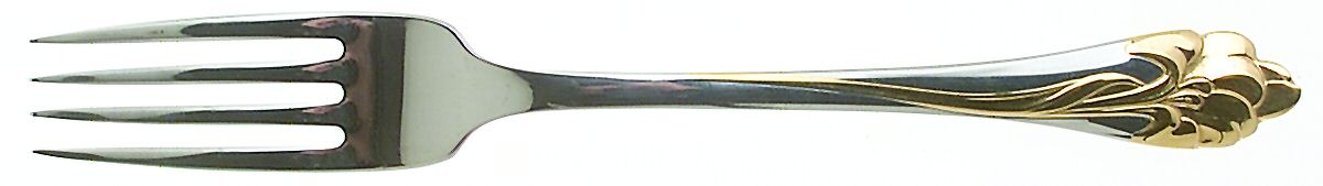Golden Amaryllis (Stainless, Gold Accent) Fork by Oneida Silver-1