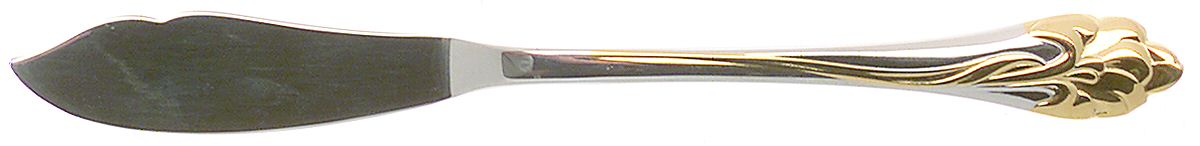 Golden Amaryllis (Stainless, Gold Accent) Flat Handle Master Butter Knife by Oneida Silver-1
