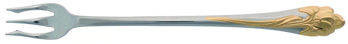 Golden Amaryllis (Stainless, Gold Accent) Cocktail/Seafood Fork by Oneida Silver-1