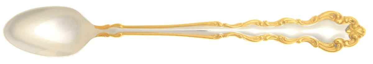 Gold Accent Modern Baroque (Silverplate) Demitasse Spoon by Oneida Silver-1