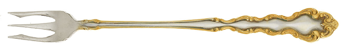 Gold Accent Modern Baroque (Silverplate) Cocktail/Seafood Fork by Oneida Silver-1